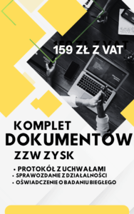 Pakiet dokumentów do zatwierdzenia sprawozdania finansowego wykazującego zysk